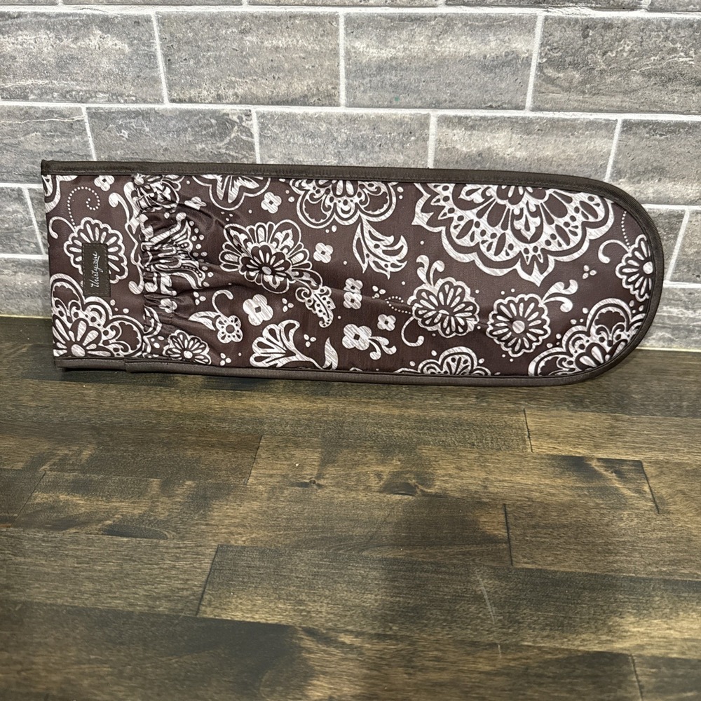 Thirty One Brown Woodblock Floral Flat Iron Insulated Case 10th Anniversary